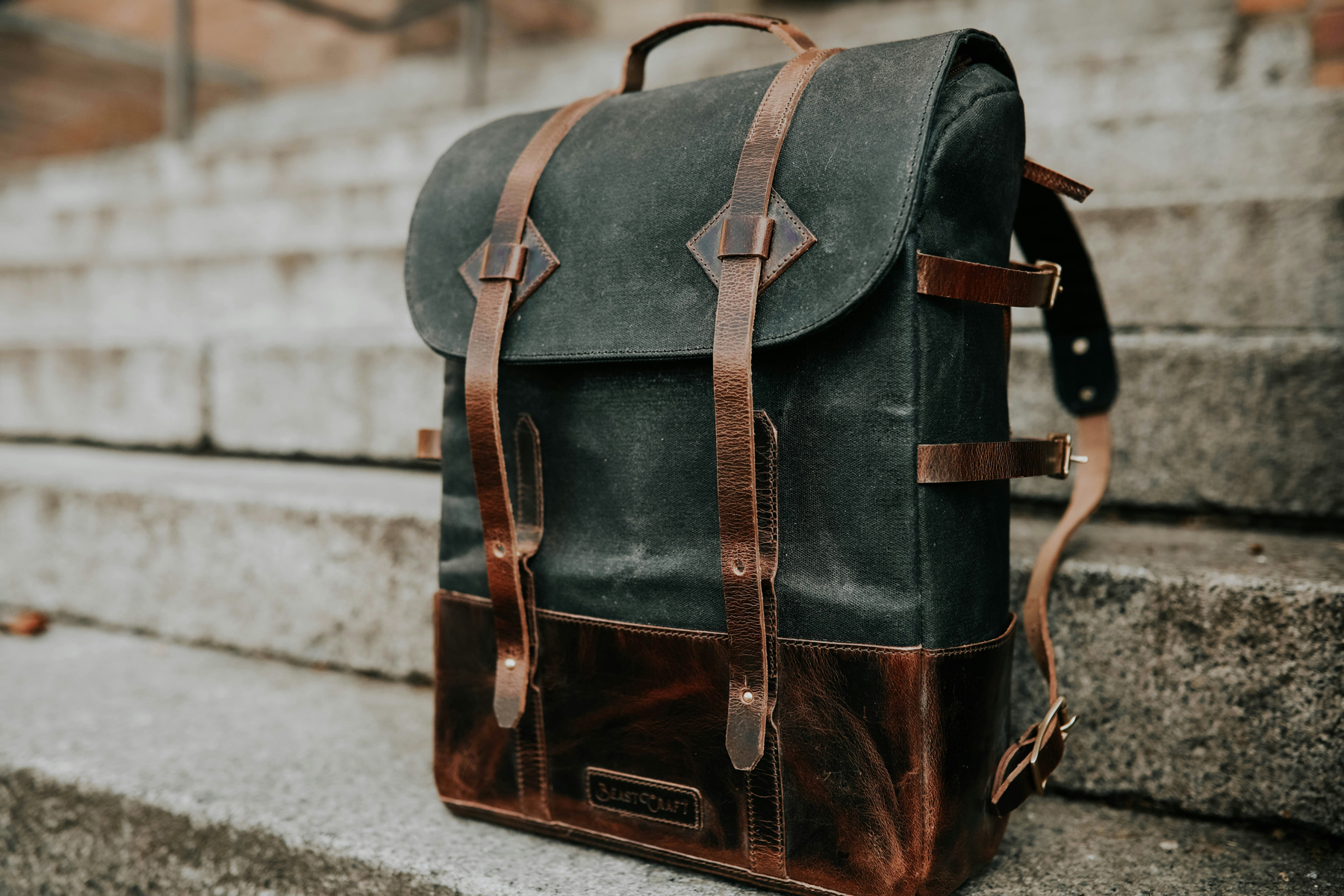 Rucksack wird gereinigt